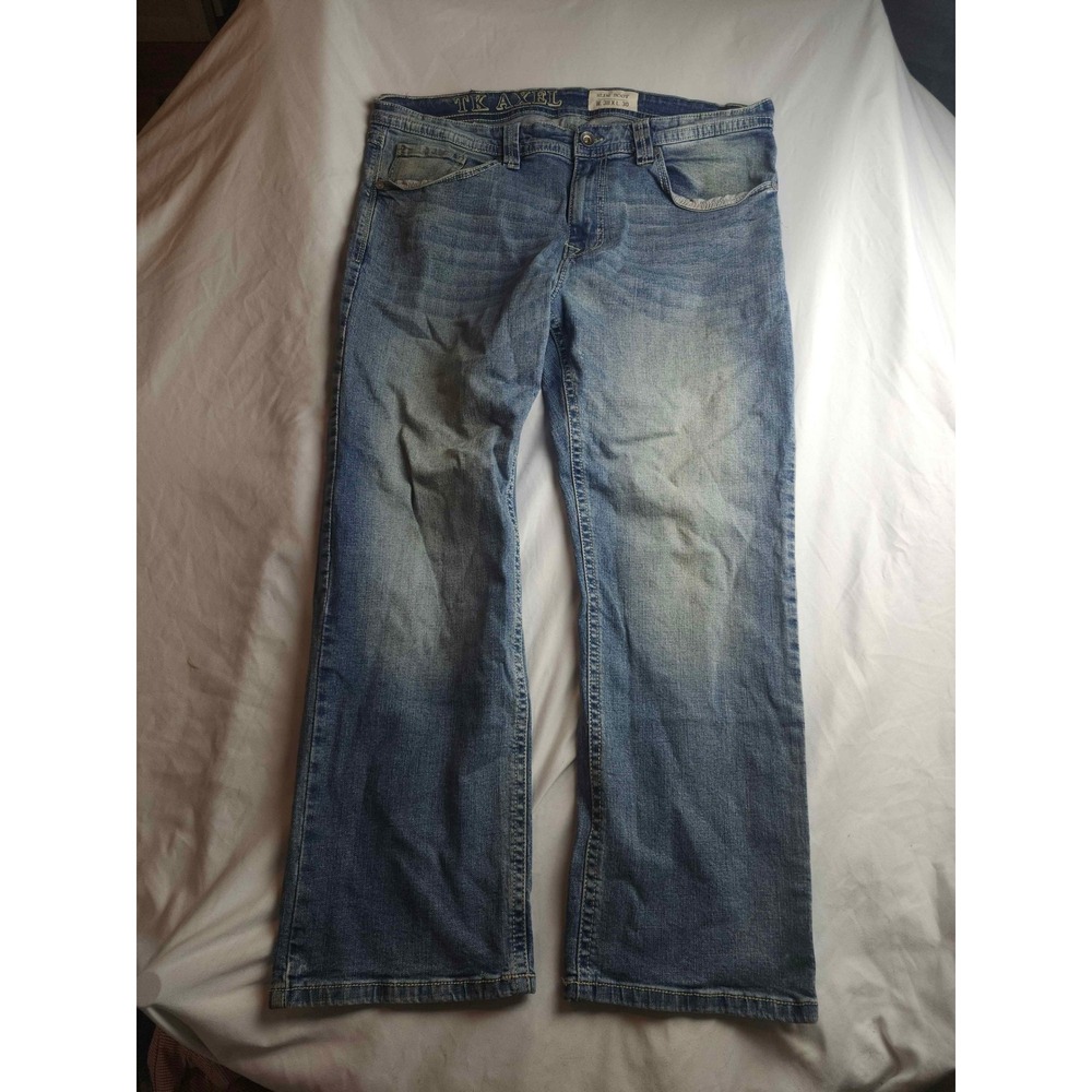 TK Axel Mens Slim Bootcut Jeans Blue Denim Medium Wash‎ W38 L30
